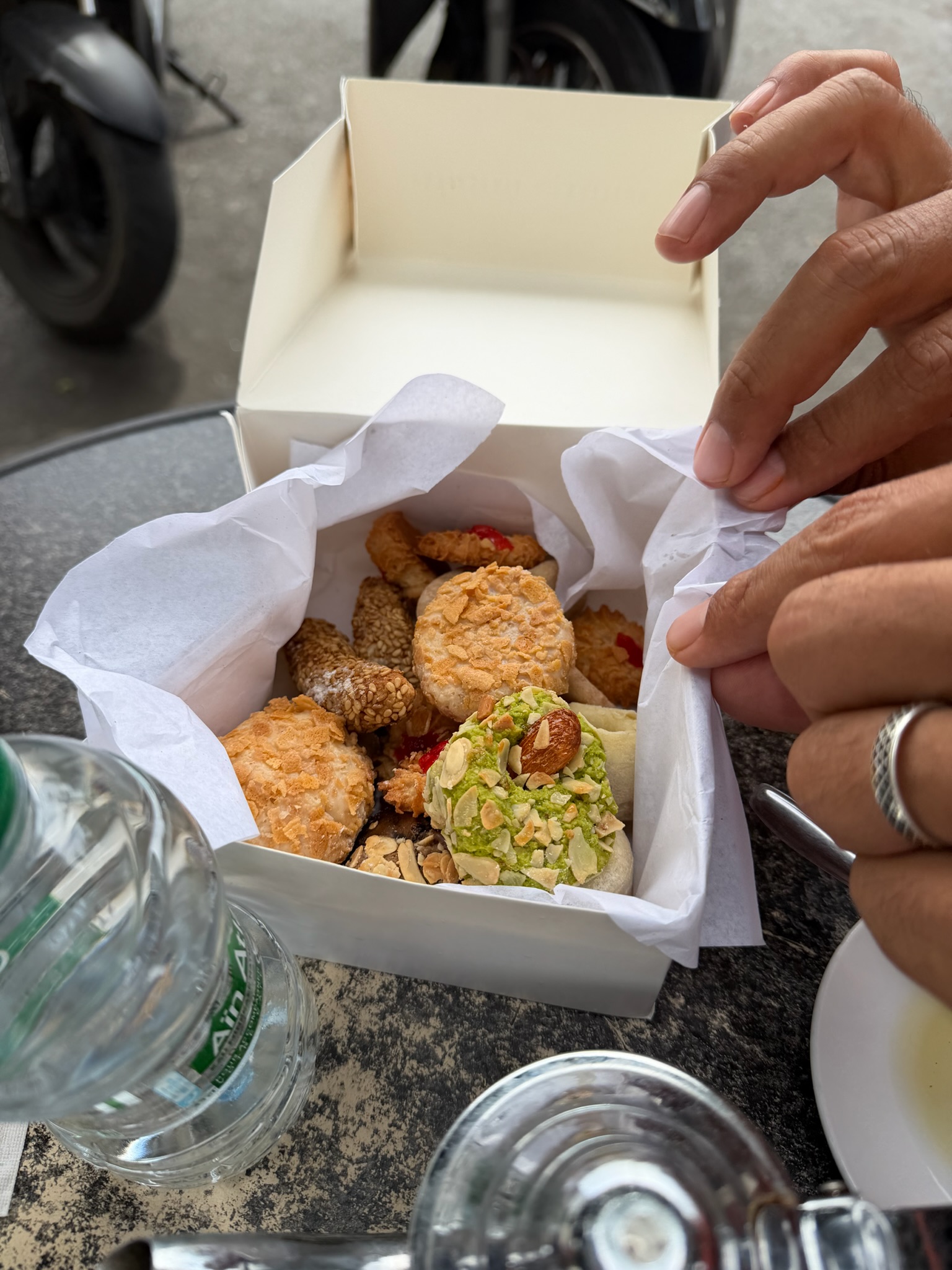 Mint tea & pastries at Patisseries Bennis Habous